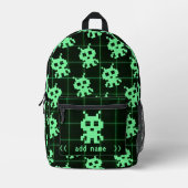 Benutzerdefinierter Retro-Pixel-Alien-Backpack Bedruckter Rucksack (Vorderseite)