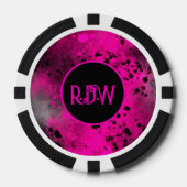 Benutzerdefinierter Retro-Retro-Rosa-Paint-Spritze Pokerchips (Vorderseite)