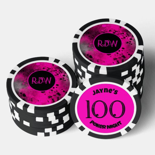 Benutzerdefinierter Retro-Retro-Rosa-Paint-Spritze Pokerchips (Stapel)