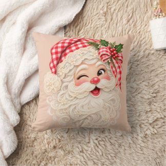 Benutzerdefinierter Retro-Spitzen-Weihnachtsmann, Kissen