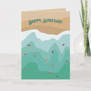 Benutzerdefinierter Retro-Surfer-Ozean-Geburtstag Karte