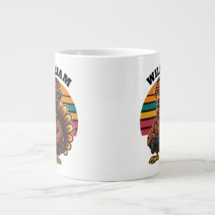 Benutzerdefinierter Retro-Thanksgiving-Truthahn-Ga Jumbo-Tasse