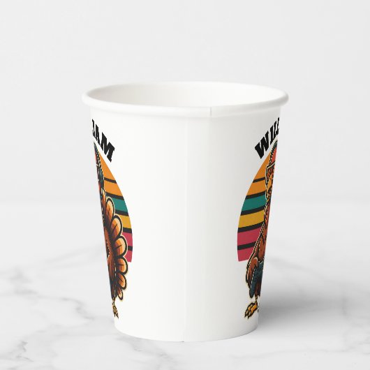 Benutzerdefinierter Retro-Thanksgiving-Truthahn-Ga Pappbecher (Rechts)