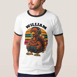 Benutzerdefinierter Retro-Thanksgiving-Truthahn-Ga T-Shirt
