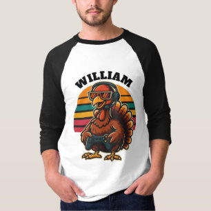 Benutzerdefinierter Retro-Thanksgiving-Truthahn-Ga T-Shirt