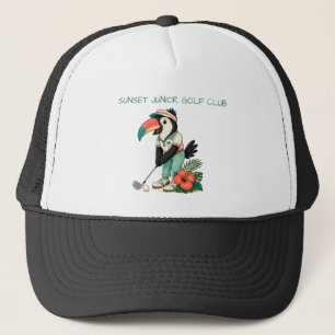 Benutzerdefinierter Retro-Tukan-Junior-Golfschläge Truckerkappe