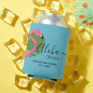Benutzerdefinierter Rosa Flamingo Aloha Ohana Fami Dosenkühler