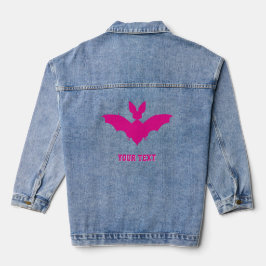 Benutzerdefinierter Rosa Fledermaus Süßer Goth Nam Jeansjacke