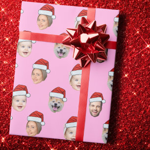 Benutzerdefinierter rosa Gesicht Weihnachtsmann Hu Geschenkpapier