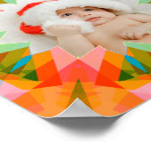 Benutzerdefinierter rosa grüner Weihnachtsstern Fa Poster (Ecke)