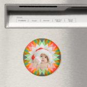 Benutzerdefinierter rosa grüner Weihnachtsstern Fo Magnet (In Situ (Geschirrspüler))