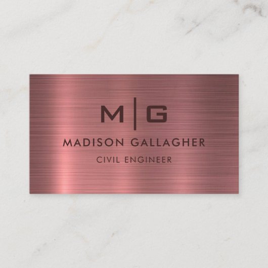 Benutzerdefinierter rosa Lila Metallstil Beruflich Visitenkarte (Vorderseite)