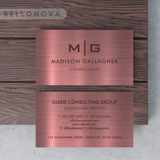 Benutzerdefinierter rosa Lila Metallstil Beruflich Visitenkarte