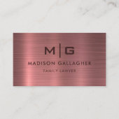 Benutzerdefinierter rosa Lila Metallstil Beruflich Visitenkarte (Vorderseite)