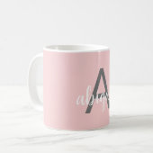 Benutzerdefinierter rosa Motion Monogram Name Kaffeetasse (Vorderseite Links)