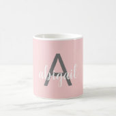 Benutzerdefinierter rosa Motion Monogram Name Kaffeetasse (Mittel)