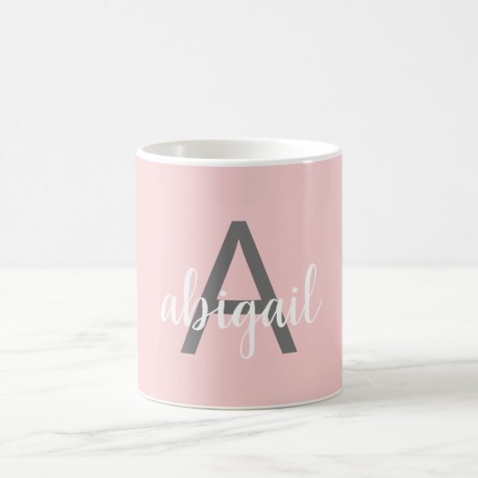 Benutzerdefinierter rosa Motion Monogram Name Kaffeetasse (Mittel)