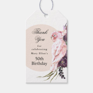 Benutzerdefinierter Rosa Papagei Boho Botanisch 50 Geschenkanhänger