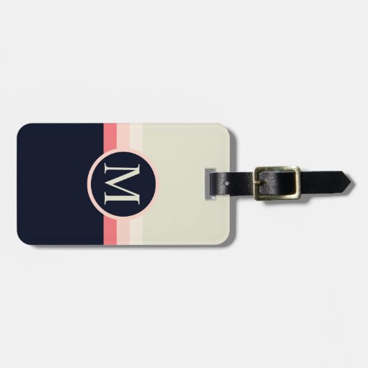 Benutzerdefinierter rosa Pfirsichfarbblock Gepäckanhänger (Vorderseite horizontal)