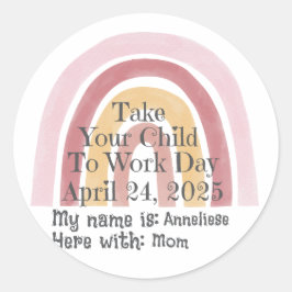 Benutzerdefinierter rosa Regenbogen bringt Ihr Kin Runder Aufkleber