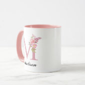 Benutzerdefinierter Rosa Rosen Kaffeebecher Geburt Tasse (Vorderseite Links)