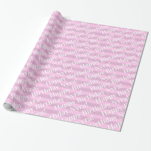 Benutzerdefinierter rosa Streifen zum Geburtstag P Geschenkpapier
