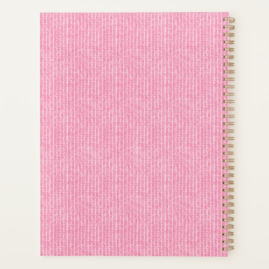 Benutzerdefinierter rosa Strick für Text Inspirier Planer (Rückseite)