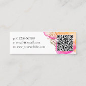 Benutzerdefinierter rosa Tinte Einfache moderne QR Mini Visitenkarte (Rückseite)