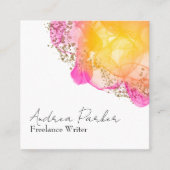 Benutzerdefinierter rosa Tinte Einfache moderne QR Quadratische Visitenkarte (Vorderseite)