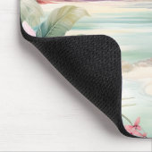 Benutzerdefinierter Rosa Tropischer Strand Name Mousepad (Ecke)