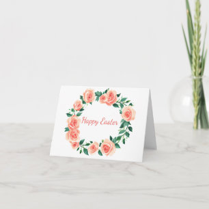 Benutzerdefinierter rosa Wasserfarben-Rosenkranz Karte