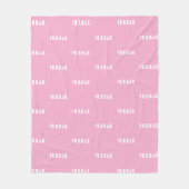 Benutzerdefinierter rosa wiederholender Name Fleecedecke (Vorderseite)