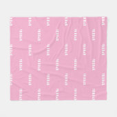 Benutzerdefinierter rosa wiederholender Name Fleecedecke (Vorderseite (Horizontal))