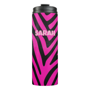 Benutzerdefinierter rosa Zebradruck  Thermosbecher