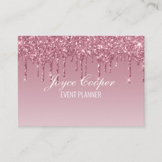 Benutzerdefinierter rosafarbener Glitzer Visitenkarte (Vorderseite)