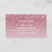 Benutzerdefinierter rosafarbener Glitzer Visitenkarte (Rückseite)