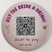 Benutzerdefinierter Roségold-QR-Code "Kauf der Bra Button (Vorderseite)