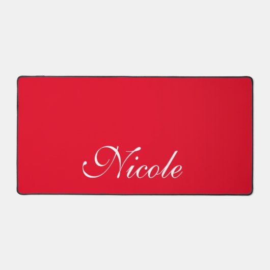 Benutzerdefinierter Rot- und Weißname Schreibtischunterlage (Vorderseite)