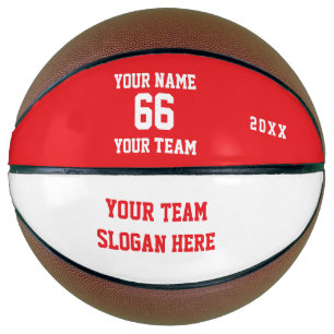 Benutzerdefinierter roter Basketball mit Name, Num