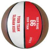 Benutzerdefinierter roter Basketball mit Name, Num (Vertikal)
