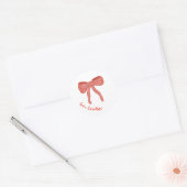 Benutzerdefinierter roter Bogen zum Valentinstag p Runder Aufkleber (Umschlag)
