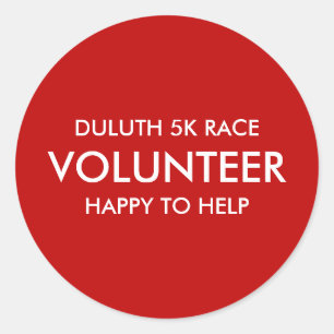 Benutzerdefinierter Roter Freiwilliger Runder Aufkleber