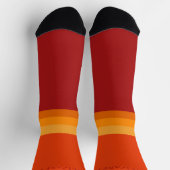 Benutzerdefinierter roter gelber Orange-Maroon-Far Socken (Oben)