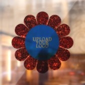 Benutzerdefinierter Roter Glitzer-Blume Fensteraufkleber (Blatt 2)