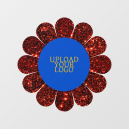 Benutzerdefinierter Roter Glitzer-Blume Fensteraufkleber