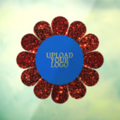 Benutzerdefinierter Roter Glitzer-Blume Fensteraufkleber (Blatt 3)