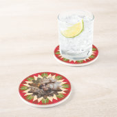 Benutzerdefinierter Roter Grüner Weihnachtsstern F Getränkeuntersetzer (Seite)