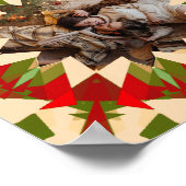 Benutzerdefinierter Roter Grüner Weihnachtsstern F Poster (Ecke)