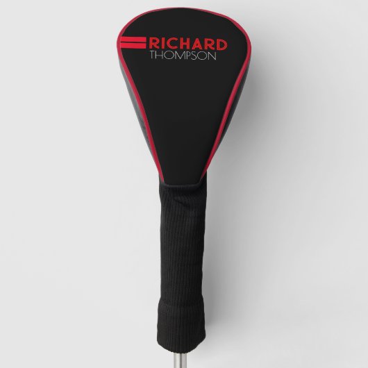 Benutzerdefinierter roter Name Golf Headcover (Vorderseite)