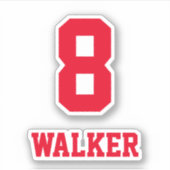 Benutzerdefinierter roter Name und Nummer, Player Aufkleber (Vorderseite)